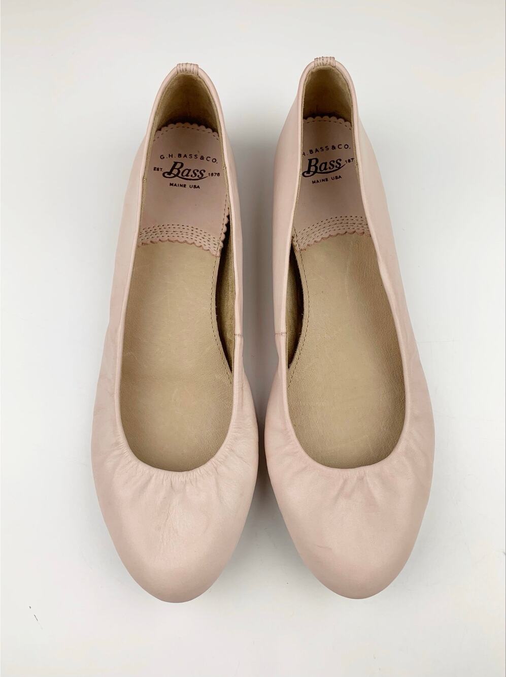 GH Bass & Co Felicity Ballet Flats Pink Leather Slip On Comfort Shoes Women's 9